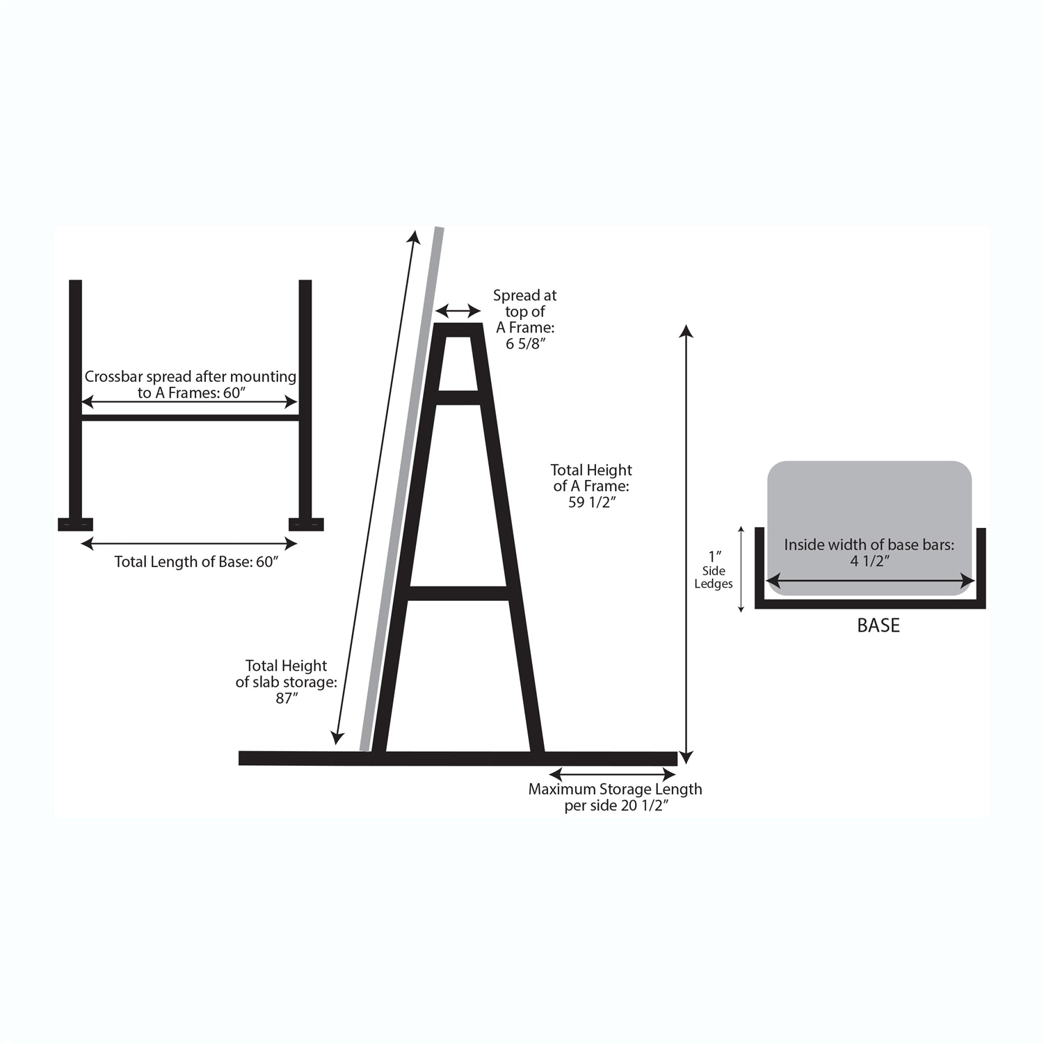 Weha Safety Blue Granite and Stone A Frame Storage Rack Double