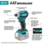 18V LXT® Lithium‑Ion Compact Brushless Cordless Quick‑Shift Mode™ 4‑Speed Impact Driver Kit (2.0Ah) XDT19R