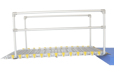 26" Wide Modular Ramp System with Straight End Handrails - Roll - A - Ramp