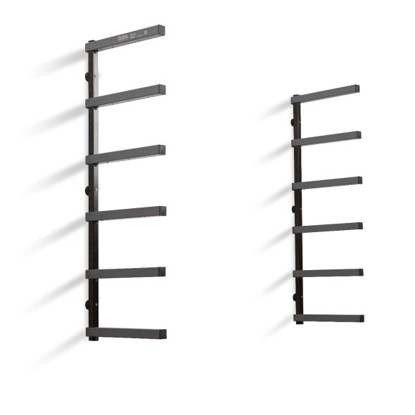 6-Level Lumber Storage Rack – Black and Gray - Bora