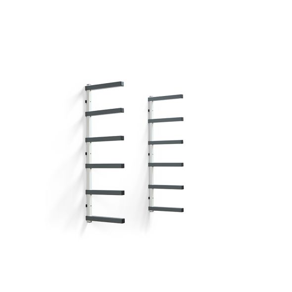 6-Level Lumber Storage Rack – White and Gray - Bora