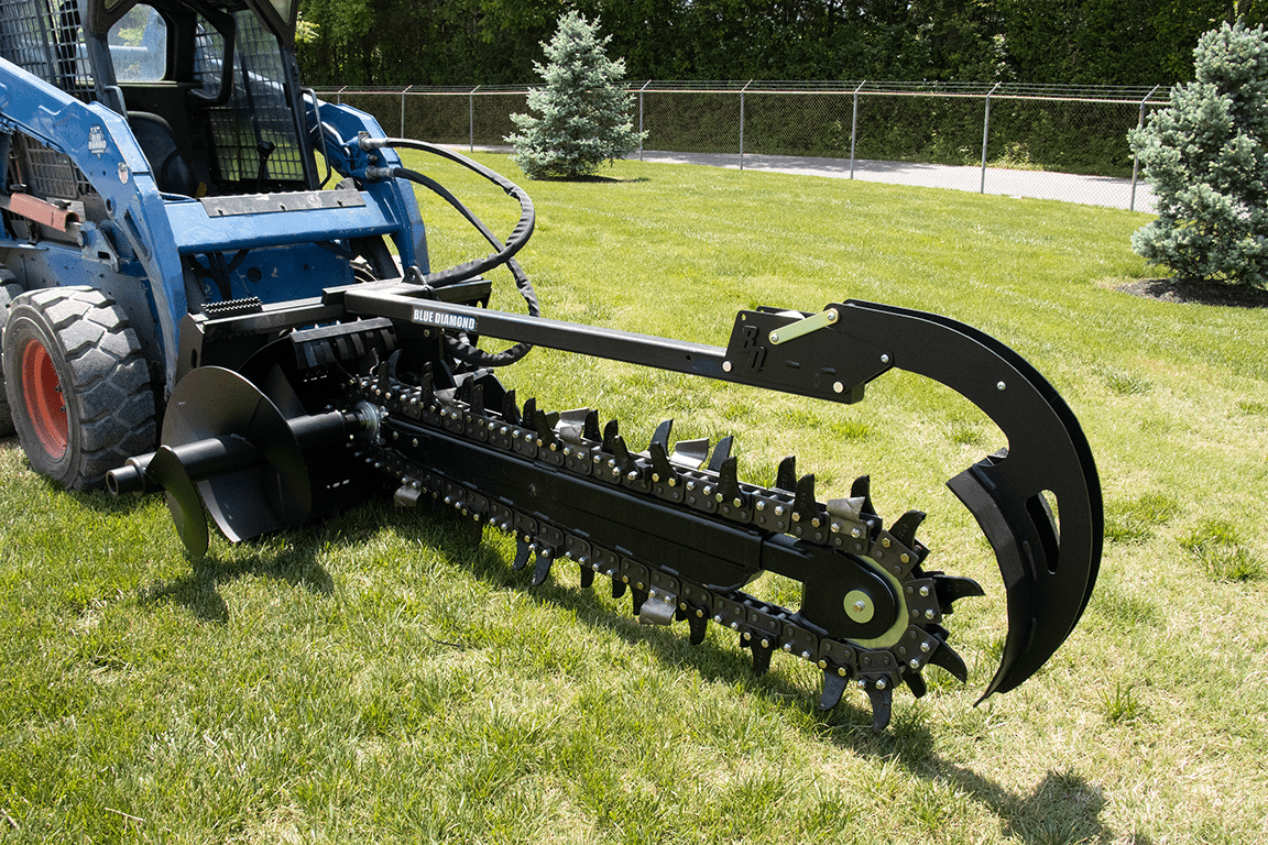 Blue Diamond® Skid Steer Trencher - Blue Diamond Attachments