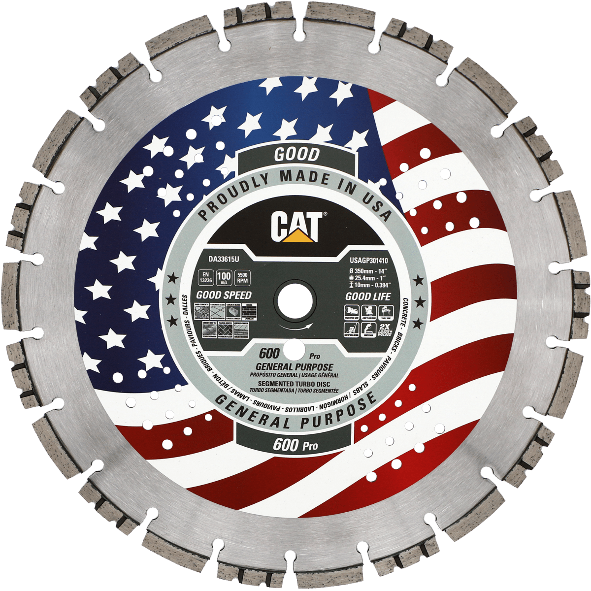 Cat® 600 Pro Diamond Blade (Free Shipping) - General Purpose 10mm Segment Cat Diamond Tools