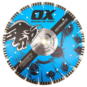 OX Ultimate Concrete/Asphalt Diamond Blade 12mm with 15mm undercut Segment - 1" bore OX - UB12 - 12