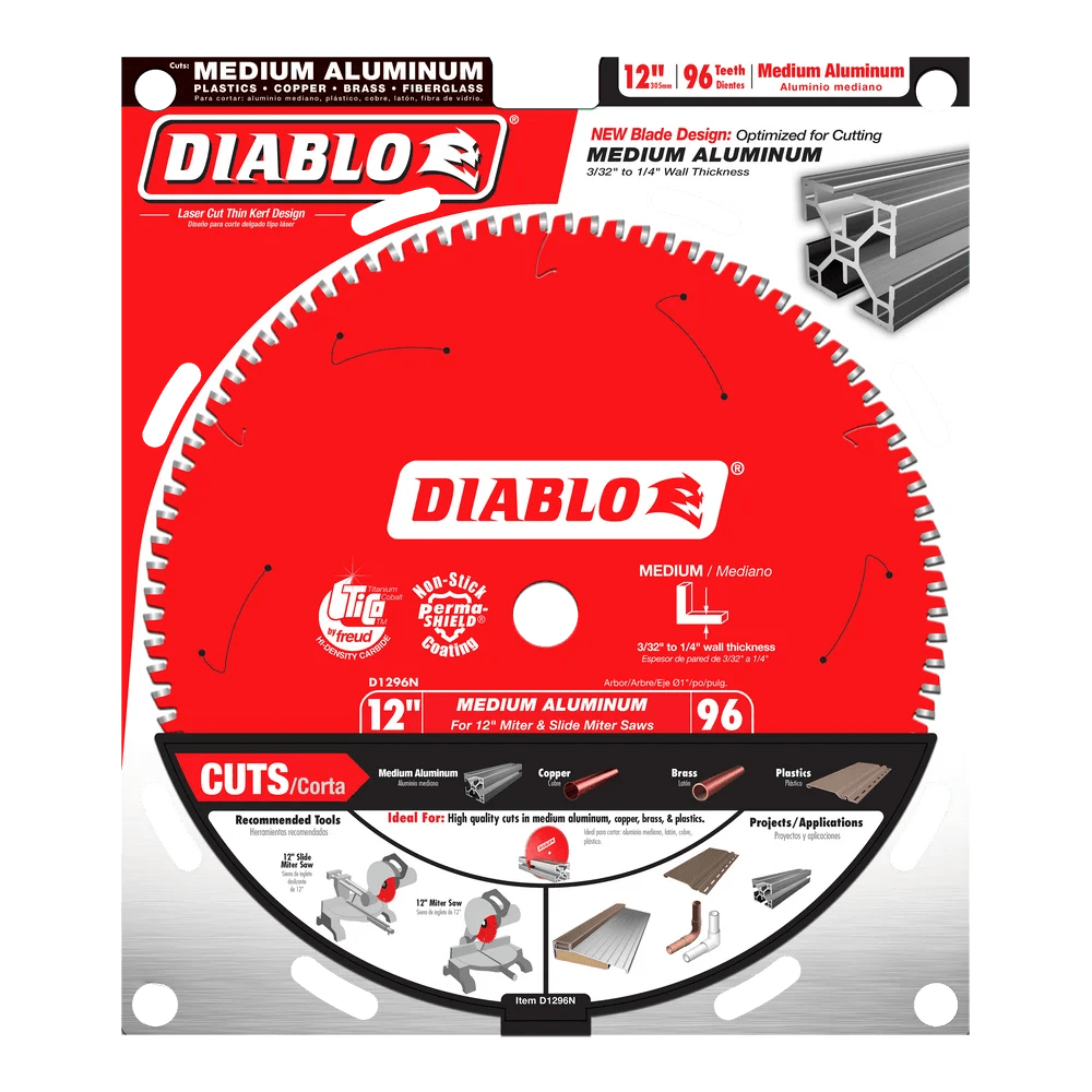 12 in. X 96 Tooth Medium Aluminum Saw Blade - 4 per Order Diablo Tools