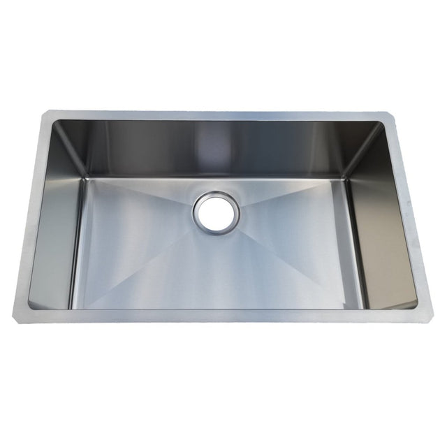 18g Micro Radius 30×18 Single Bowl Undermount Stainless Steel Kitchen Sink - Dakota Sinks