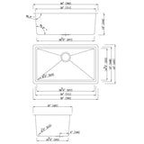 18g Micro Radius 30×18 Single Bowl Undermount Stainless Steel Kitchen Sink - Dakota Sinks