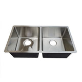 18g Micro Radius 50/50 Double Bowl Undermount Stainless Steel Kitchen Sink - Dakota Sinks