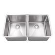 18g Micro Radius 50/50 Double Bowl Undermount Stainless Steel Kitchen Sink - Dakota Sinks