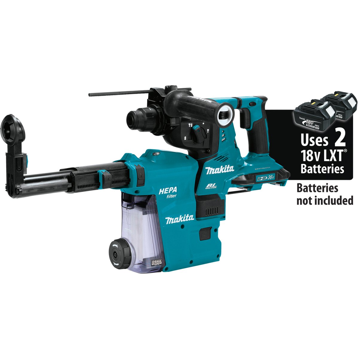 36V (18V X2) LXT® Brushless 1‑1/8" AVT® Rotary Hammer, accepts SDS‑PLUS bits, AFT®, AWS® Capable - Diamond Tool Store