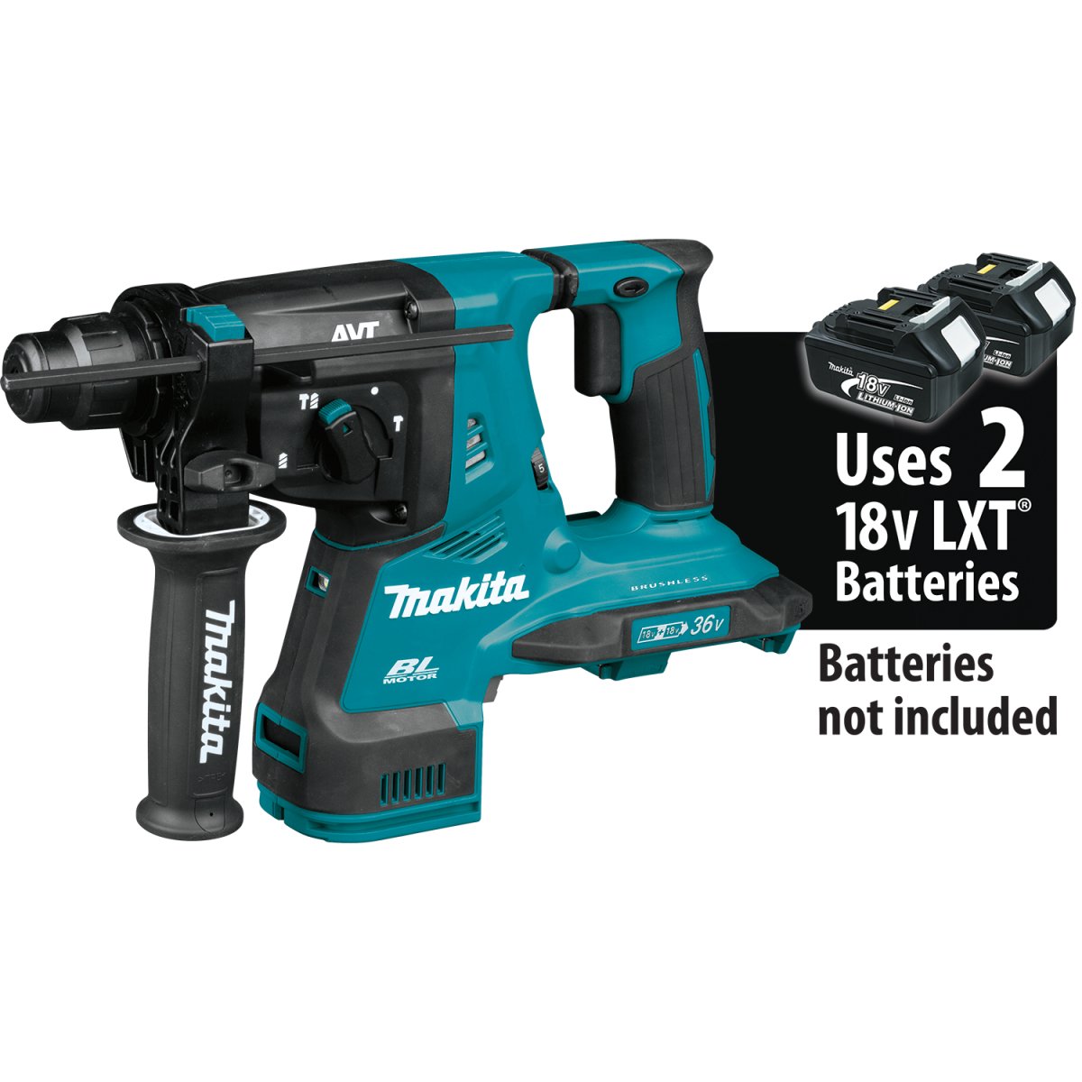 36V (18V X2) LXT® Brushless 1‑1/8" AVT® Rotary Hammer, accepts SDS‑PLUS bits, AFT®, AWS® Capable - Diamond Tool Store