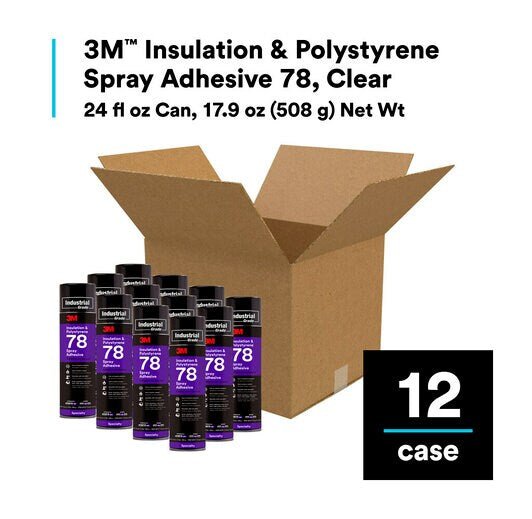 3M™ Polystyrene Foam Insulation Spray Adhesive 78, Clear, 24 fl oz