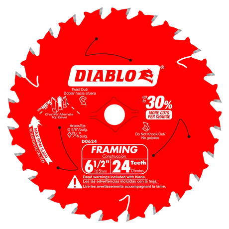 6-1/2 in. 24-Tooth Framing Saw Blade - 20 per Order - Diamond Tool Store