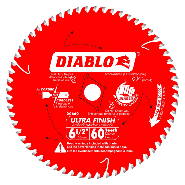 6-1/2 in. x 60 Tooth Ultra Finish Saw Blade - 10 per Order - Diamond Tool Store