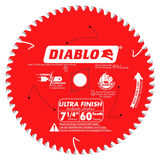 7-1/4 in. x 60 Tooth Ultra Finish Saw Blade - 14 per Order - Diamond Tool Store