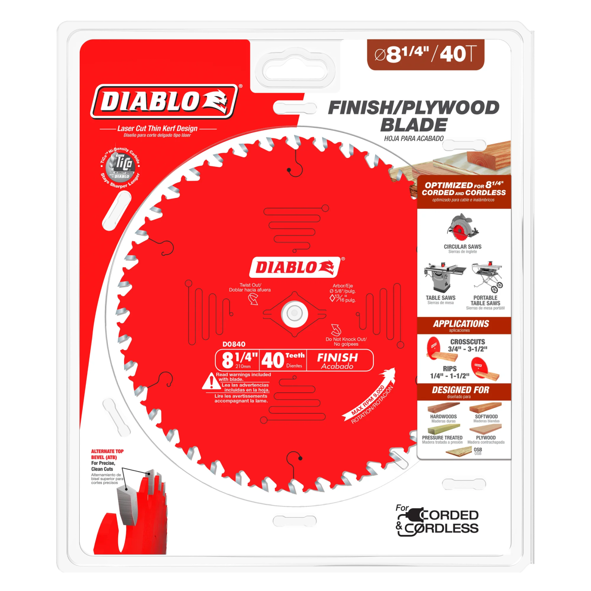 8-1/4 in. x 40 Tooth Finishing Saw Blade - 8 per Order - Diamond Tool Store