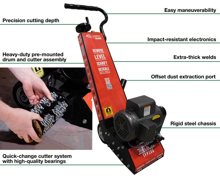 8" Walk-Behind Electric Concrete Scarifiers - Diamond Tool Store