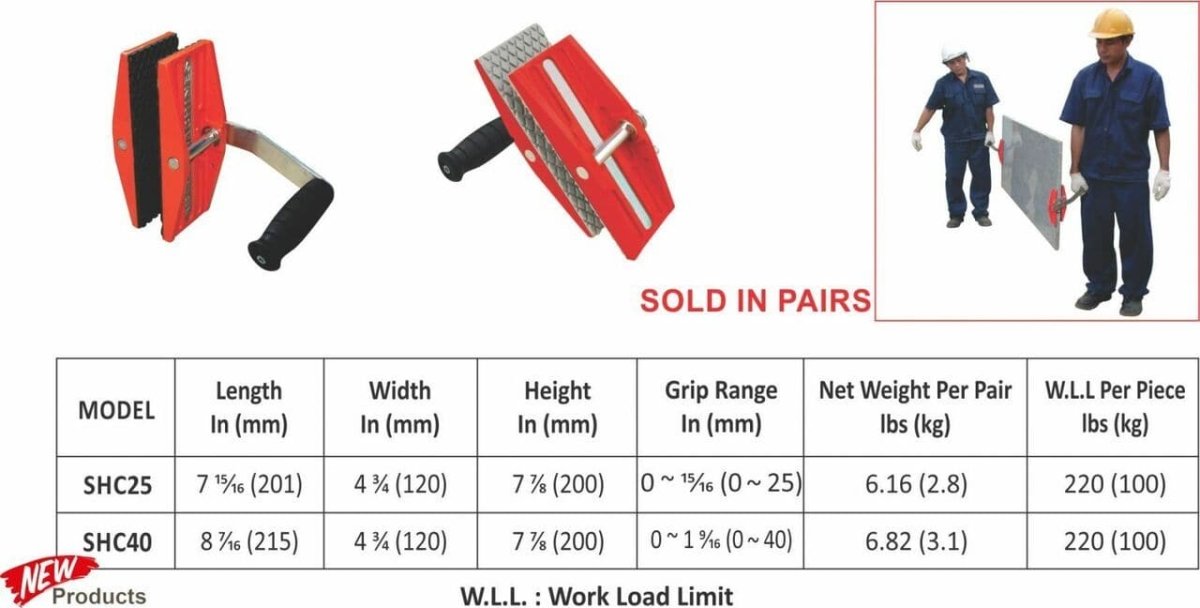 Abaco Single Handed Carry Clamps - Pair - Diamond Tool Store