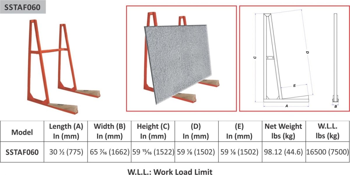 Abaco Single Sided Truck A-Frame SSTAF-060 - Diamond Tool Store