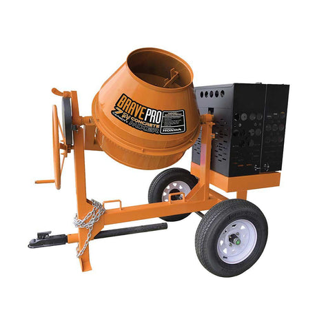 Brave Concrete Mixer | 7 Cu. Ft. Steel Drum | Honda GX270 - Brave