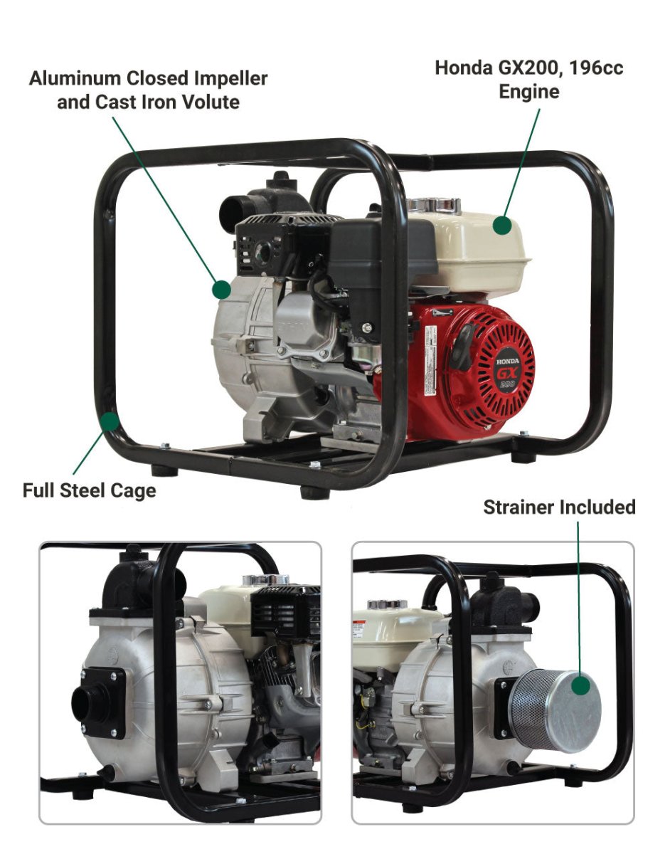 Brave Hi-Pressure Pump | 2 In. | Honda GX200 - Brave