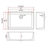 Dakota Sinks DSE-FCA2416 Signature Elements Series 23 7/8 Inch Fire Clay Single Bowl Reversible Apron Front Kitchen Sink - White - Dakota Sinks