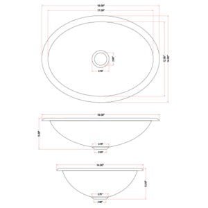 Dakota Sinks DSE-HCL1714 Signature Elements Series 19 Inch Single Bowl Under Mount Bathroom Sink - Handmade Copper - Dakota Sinks