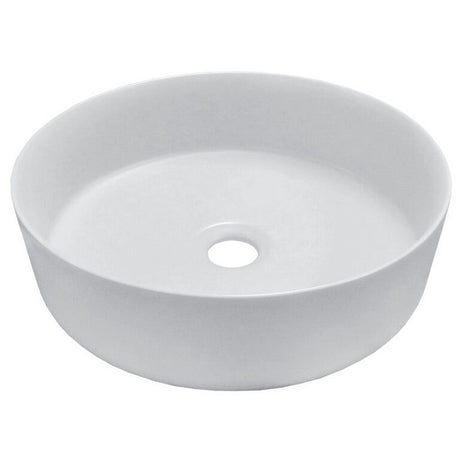 Dakota Sinks DSE-VCV01W Signature Elements Series 15 1/8 Inch Vitreous China Single Bowl Round Bathroom Vessel Sink, White - Dakota Sinks