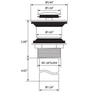 Dakota Sinks DSF-ASDCR Signature 2 1/2 Inch Stainless Steel Pop-Up Drain - Dakota Sinks