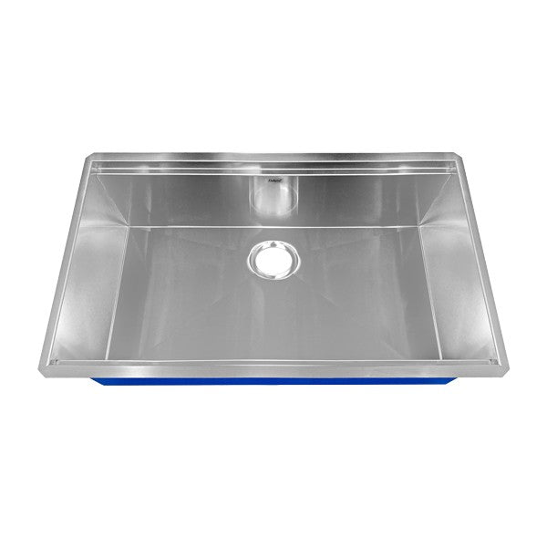 Dakota Sinks DSL-3319 Signature L-Series 33 Inch Flat Ledge Single Bowl Undermount Stainless Steel Kitchen Sink - Satin Brushed Nickel - Dakota Sinks