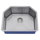 Dakota Sinks DSM-2321 Signature M-Series 23 Inch Micro Radius Single D-Bowl Undermount Kitchen Sink with Bottom Grid, Satin Brushed Nickel - Dakota Sinks