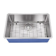 Dakota Sinks DSM-2718 Signature M-Series 27 Inch Micro Radius Single D-Bowl Undermount Kitchen Sink with Bottom Grid - Dakota Sinks