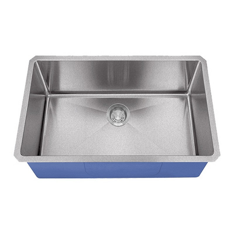 Dakota Sinks DSM-2718 Signature M-Series 27 Inch Micro Radius Single D-Bowl Undermount Kitchen Sink with Bottom Grid - Dakota Sinks