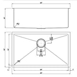 Dakota Sinks DSM-3018 Signature M-Series 30 Inch Micro Radius Single D-Bowl Undermount Kitchen Sink with Bottom Grid - Dakota Sinks