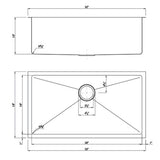 Dakota Sinks DSM-3218 Signature M-Series 32 Inch Micro Radius Single D-Bowl Undermount Kitchen Sink with Bottom Grid - Dakota Sinks