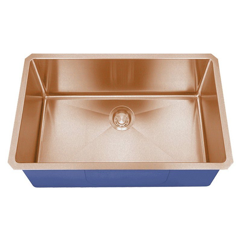 Dakota Sinks DSM-3218 Signature M-Series 32 Inch Micro Radius Single D-Bowl Undermount Kitchen Sink with Bottom Grid - Dakota Sinks