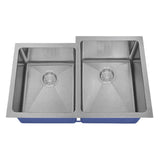 Dakota Sinks DSM-4060-1 Signature M-Series 30 3/4 Inch Micro Radius 40/60 Offset Double Bowl Undermount Kitchen Sink with Bottom Grid - Dakota Sinks