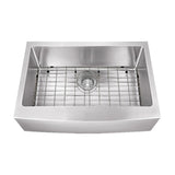 Dakota Sinks DSM-A3020 Signature M-Series 30 x 10 Inch Micro Radius Single Bowl Apron Front Kitchen Sink with Bottom Grid - Dakota Sinks