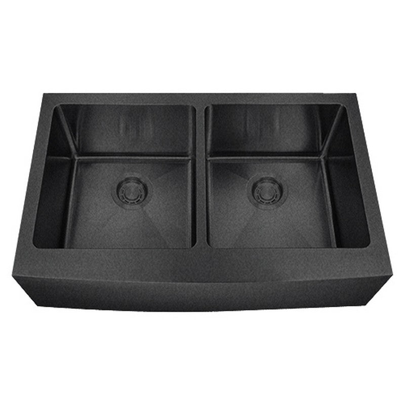 Dakota Sinks DSM-A5050 Signature M-Series 33 Inch Micro Radius Double Bowl Apron Front Kitchen Sink with Bottom Grid - Dakota Sinks