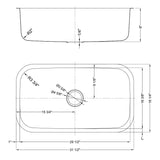 Dakota Sinks DSR-3218 Signature R-Series 31 1/2 Inch Standard Radius Single Bowl Undermount Stainless Steel Kitchen Sink with Bottom Grid - Satin Brushed Nickel - Dakota Sinks