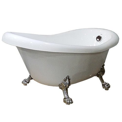 Dakota Sinks DST-CFOUC00BK Signature 66 1/8 x 31 1/8 Inch Free Standing Clawfoot Acrylic Bathtub with Chrome Feet - Dakota Sinks