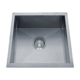 Dakota Sinks DSZ-1616 Signature Z-Series 16 Inch Zero Radius Single Bowl Undermount Stainless Steel Bar Sink with Bottom Grid - Dakota Sinks