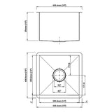 Dakota Sinks DSZ-1616 Signature Z-Series 16 Inch Zero Radius Single Bowl Undermount Stainless Steel Bar Sink with Bottom Grid - Dakota Sinks