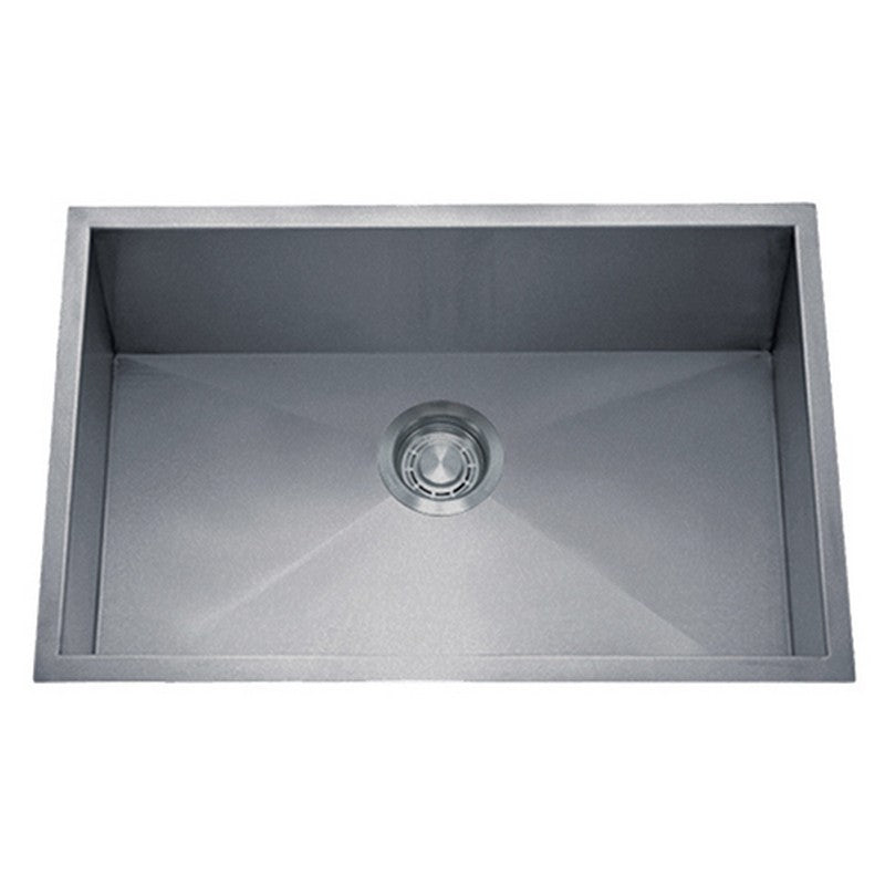 Dakota Sinks DSZ-2718 Signature Z-Series 27 Inch Zero Radius Single Bowl Undermount Stainless Steel Kitchen Sink with Bottom Grid - Dakota Sinks