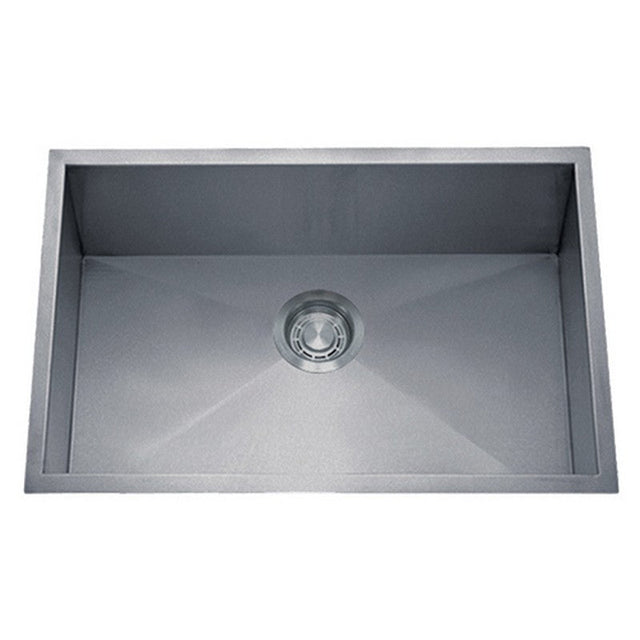 Dakota Sinks DSZ-2718 Signature Z-Series 27 Inch Zero Radius Single Bowl Undermount Stainless Steel Kitchen Sink with Bottom Grid - Dakota Sinks