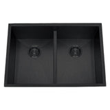 Dakota Sinks DSZ-5050LD Signature Z-Series 32 Inch Zero Radius 50/50 Low Divide Double Bowl Undermount Stainless Steel Kitchen Sink with Bottom Grid - Dakota Sinks