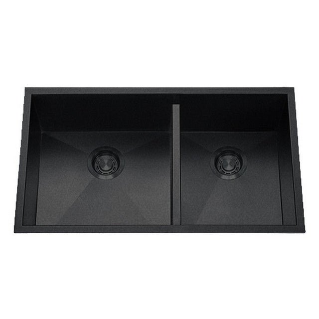 Dakota Sinks DSZ-6040LD Signature Z-Series 32 Inch Zero Radius 50/50 Low Divide Double Bowl Undermount Stainless Steel Kitchen Sink with Bottom Grid - Dakota Sinks