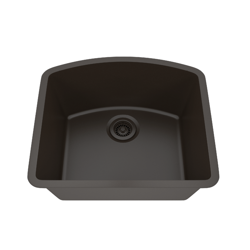 Dakota Sinks GSE-QC2321-BE Builders Elements Series 23 Inch Quartz Composite Single D-Bowl Undermount Kitchen Sink - Dakota Sinks