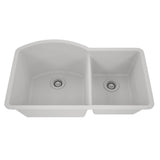 Dakota Sinks GSE-QC7030LD-BE Builders Elements Series 32 Inch Quartz Composite 70/30 Low Divide Double Bowl Undermount Kitchen Sink - Dakota Sinks