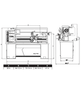 E-1440VS With ACU-RITE 303 DRO With Taper Attachment and Collet Closer - Jet